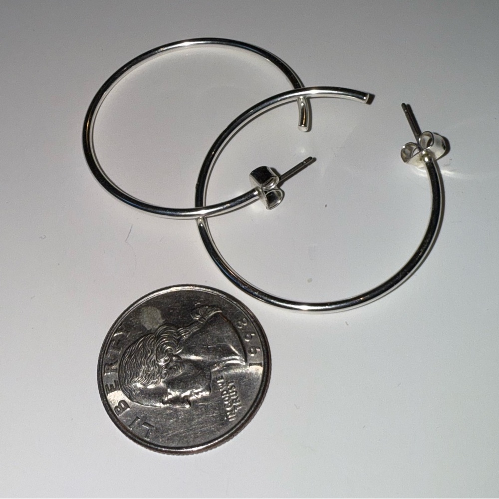 Elegant Silver J. Crew Hoop Earrings